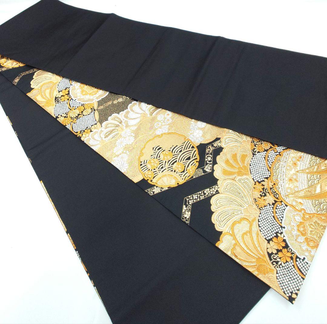 FN12093m 着物 振袖 正絹 袋帯 六通柄