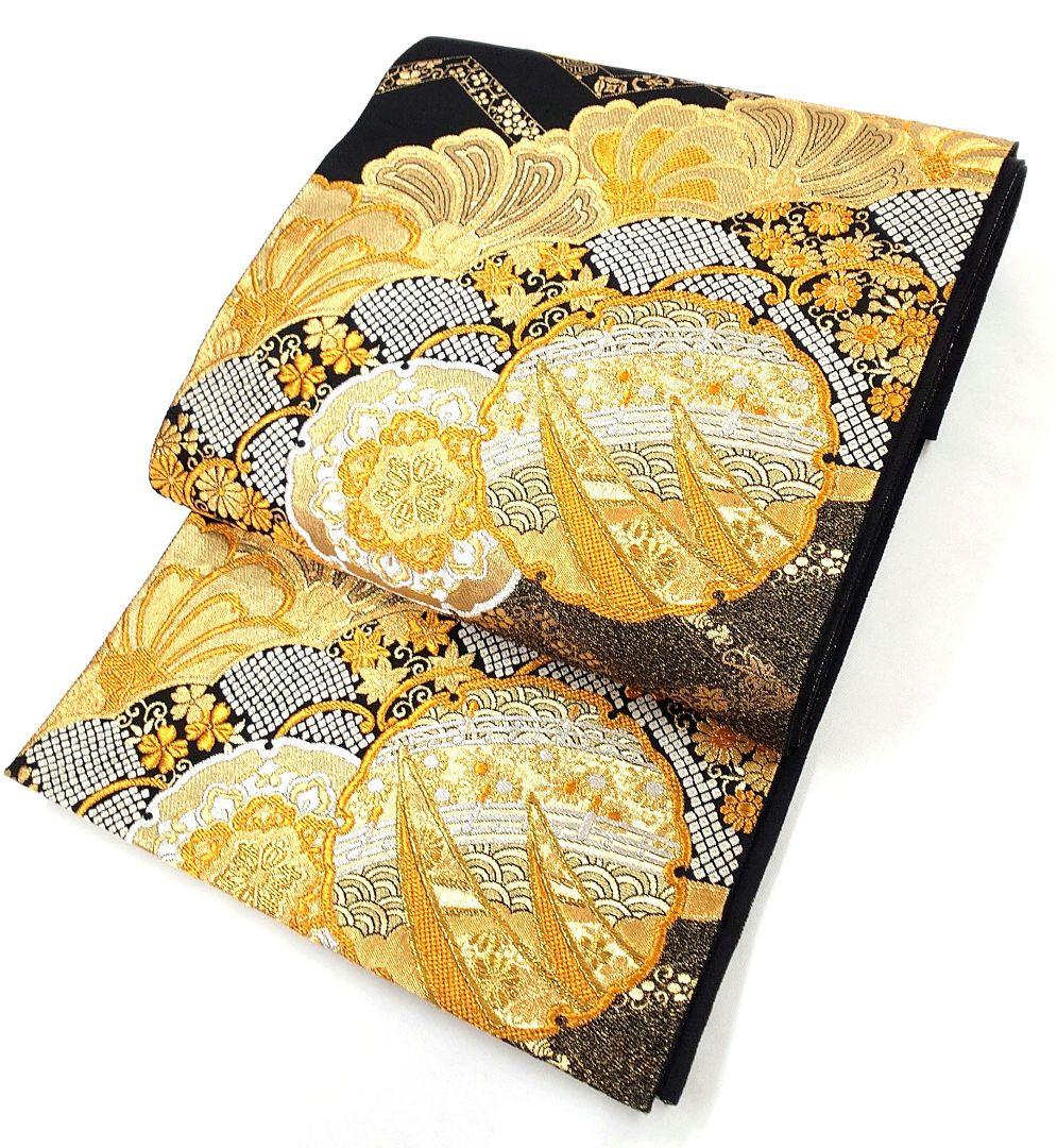 FN12093m 着物 振袖 正絹 袋帯 六通柄