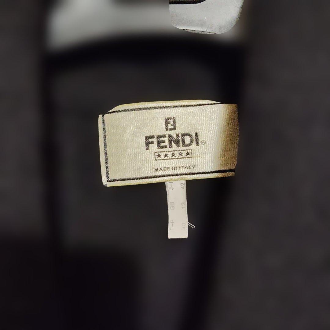 FENDI　Aラインウールロングコート　黒