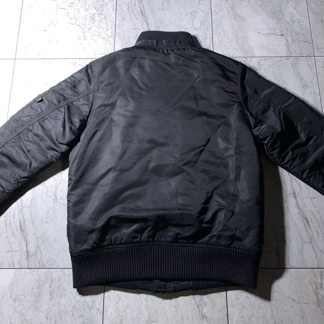 ALPHA 中綿 フライトジャケット ボンバージャケット MA-1 ブラック L