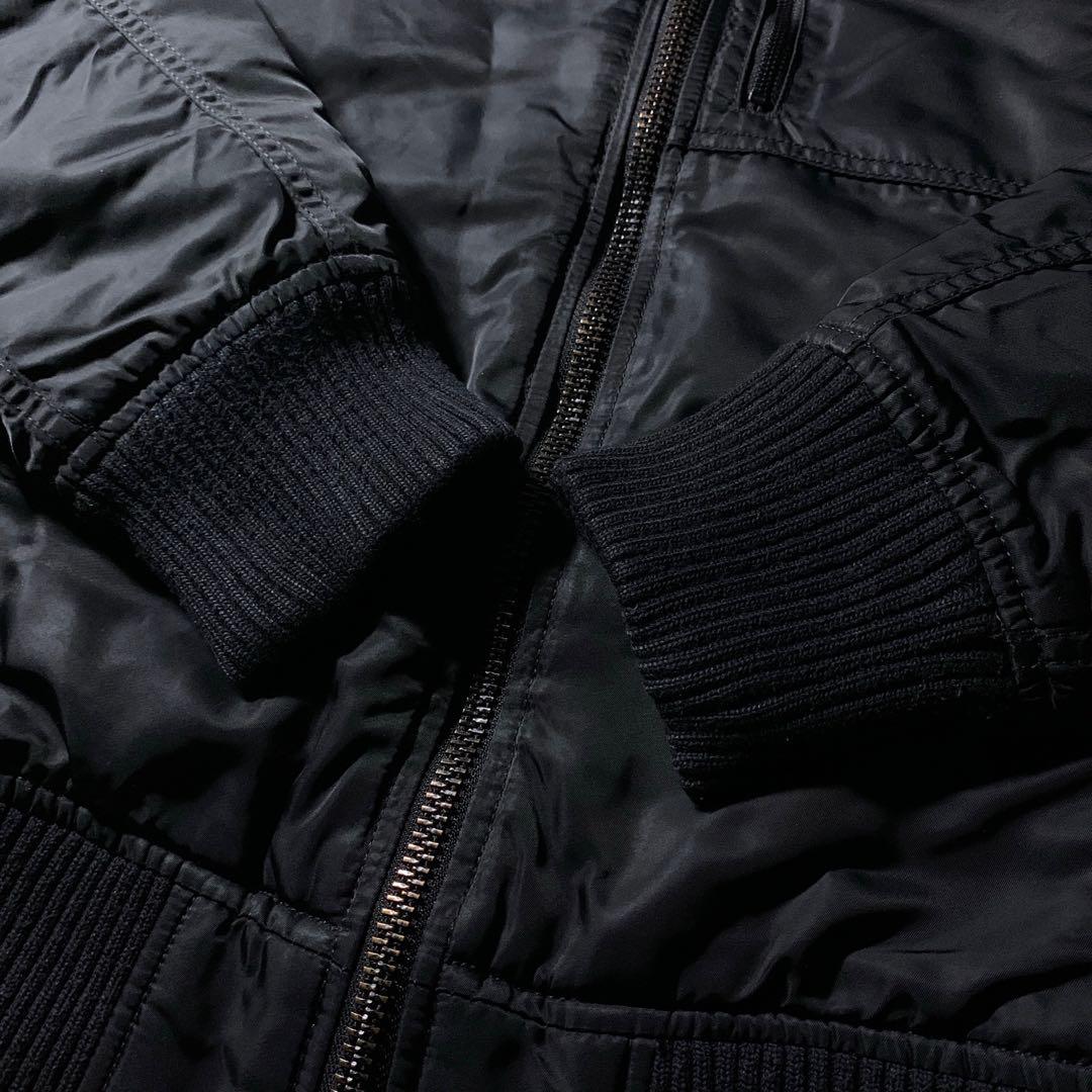 ALPHA 中綿 フライトジャケット ボンバージャケット MA-1 ブラック L