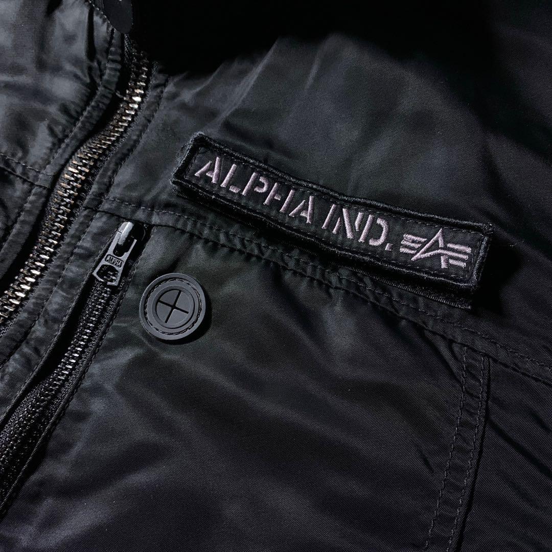 ALPHA 中綿 フライトジャケット ボンバージャケット MA-1 ブラック L