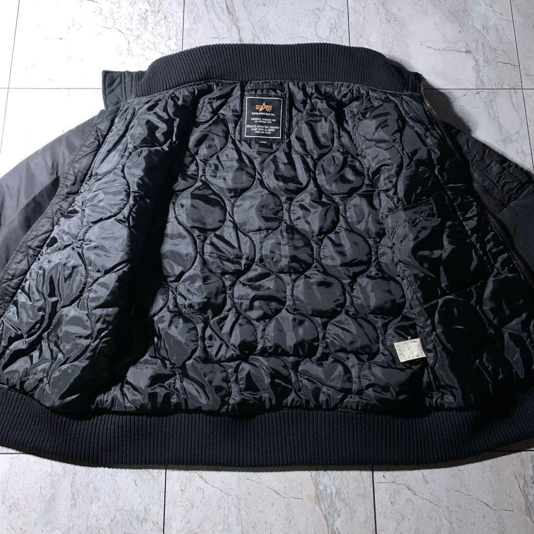 ALPHA 中綿 フライトジャケット ボンバージャケット MA-1 ブラック L