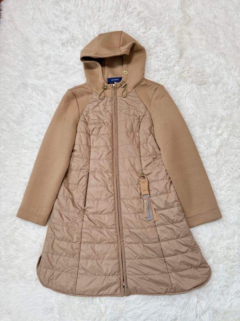 m's gracy コート　中綿　切り替え　キルティング　ベージュ　2024AW