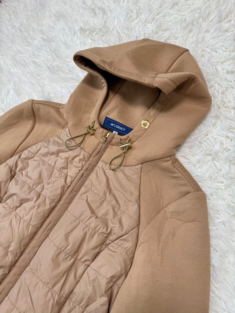 m's gracy コート　中綿　切り替え　キルティング　ベージュ　2024AW