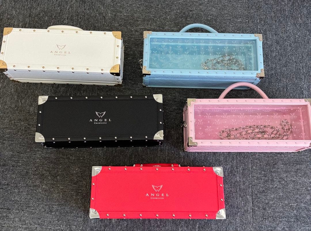 ANGEL エンジェル シャンパンボトルケース 5色セット 空瓶2本付き