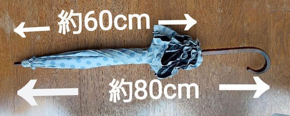 【廃盤】サンバリア100 ドーム型　長傘 フリル水玉 日傘 可愛い レア