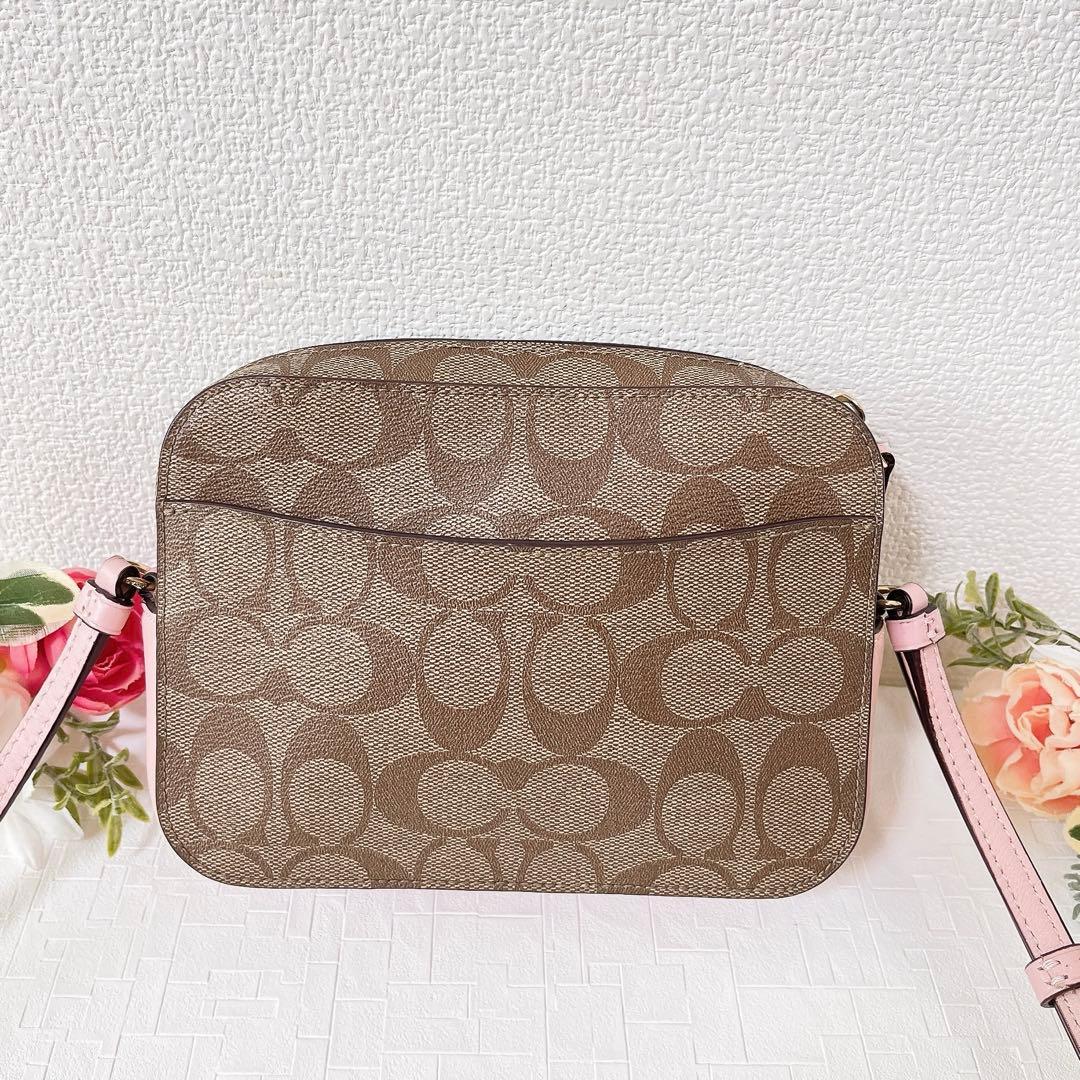 【極美品】COACH ショルダーバッグ ミニ カメラバッグ ブラウン系 ピンク