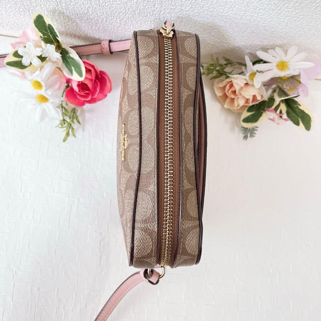 【極美品】COACH ショルダーバッグ ミニ カメラバッグ ブラウン系 ピンク