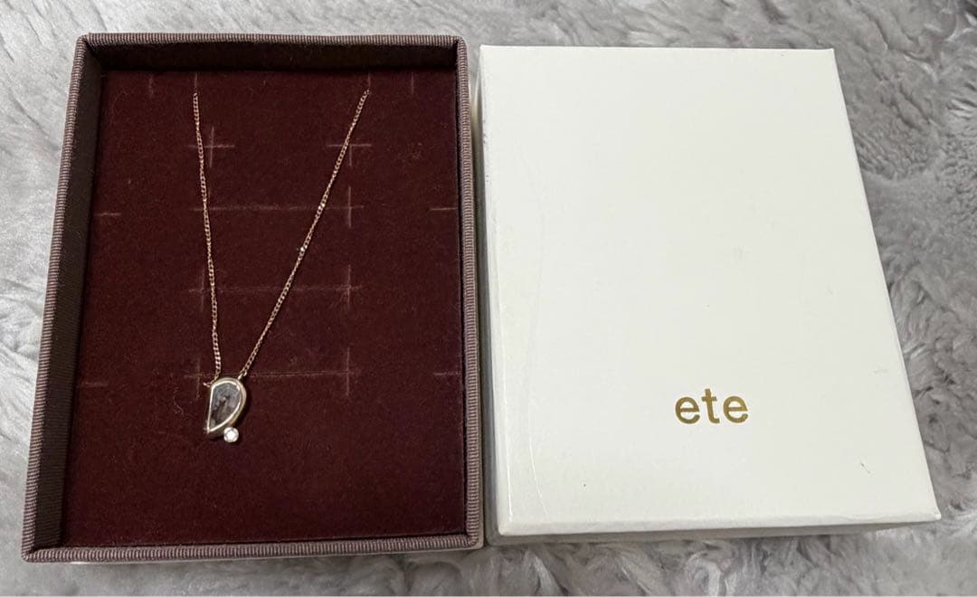 ete ネックレス K10 PG フローライト ダイヤモンド