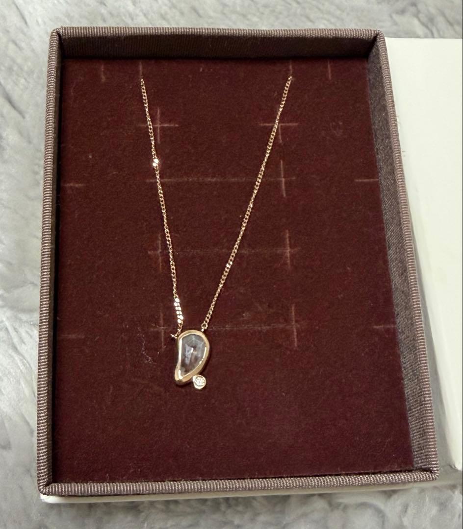 ete ネックレス K10 PG フローライト ダイヤモンド