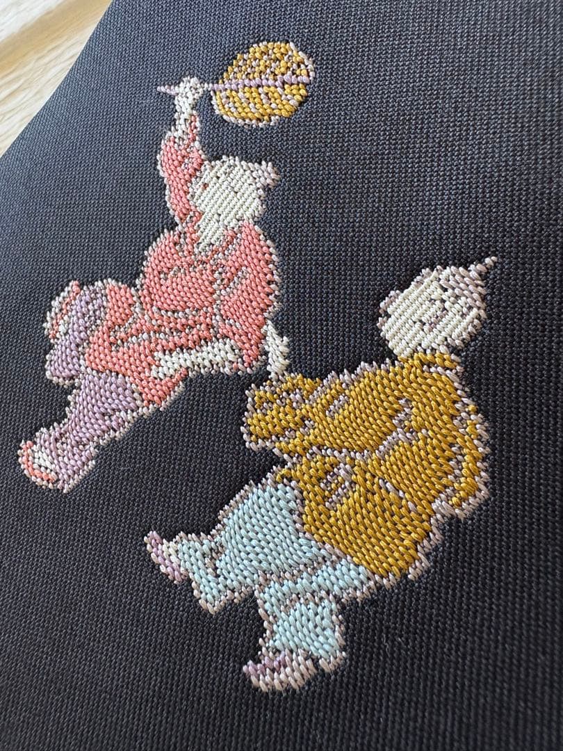 プロフィールご覧下さいJNKM二点❤️名古屋帯人物文様　黒　正絹　帯専用袋付