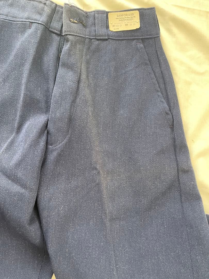 50s ウィップコード　トラウザーズ　ネイビー　デッドストック