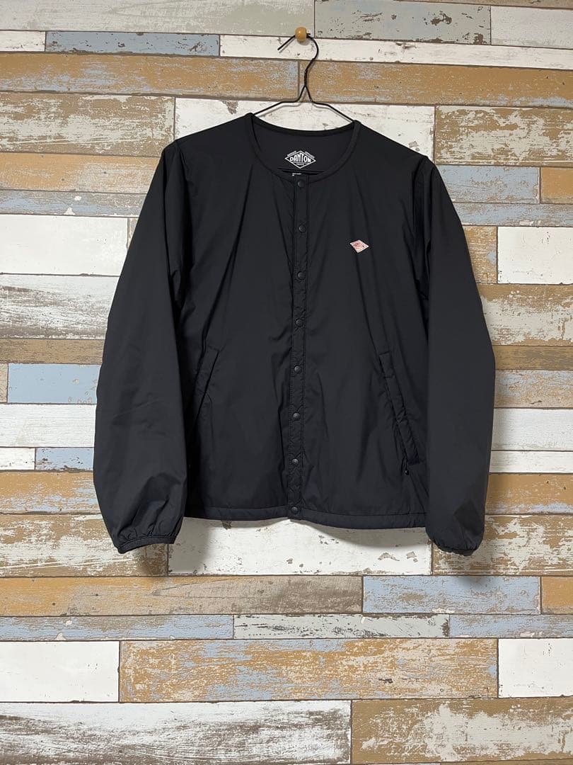 DANTONインサレーションノーカラー黒ジャケット