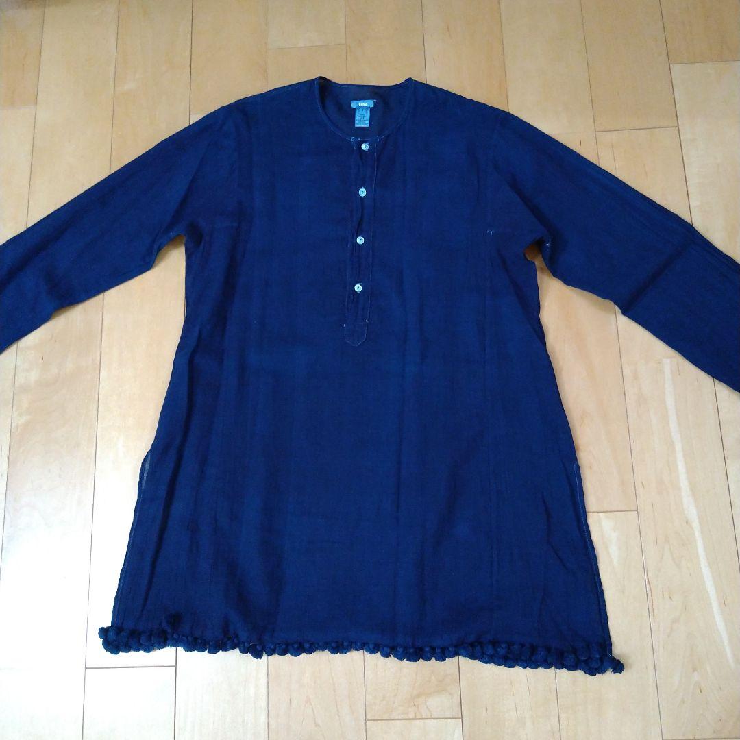 ◆美品◆ドーサDOSAインディゴ染めトップス　ポンポン付き