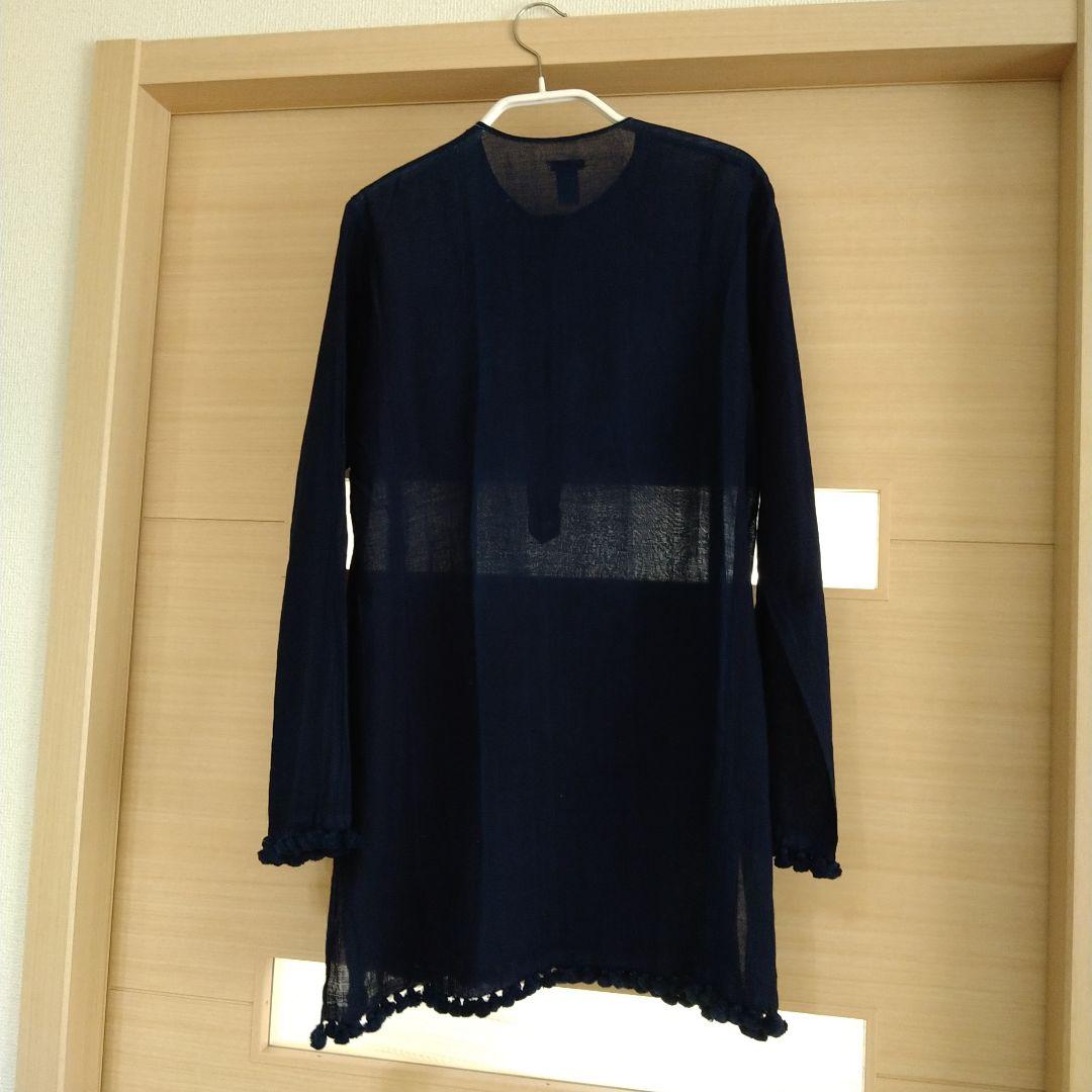 ◆美品◆ドーサDOSAインディゴ染めトップス　ポンポン付き