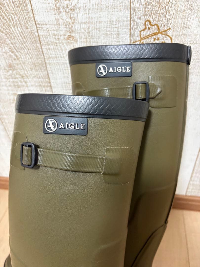 26.5〜27㎝★美品AIGLEレインブーツ42 エーグルラバーブーツ 長靴