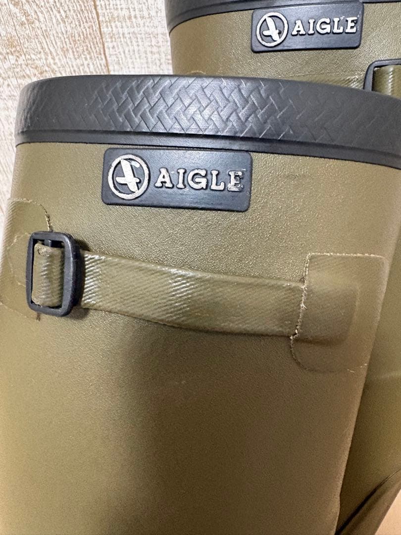 26.5〜27㎝★美品AIGLEレインブーツ42 エーグルラバーブーツ 長靴
