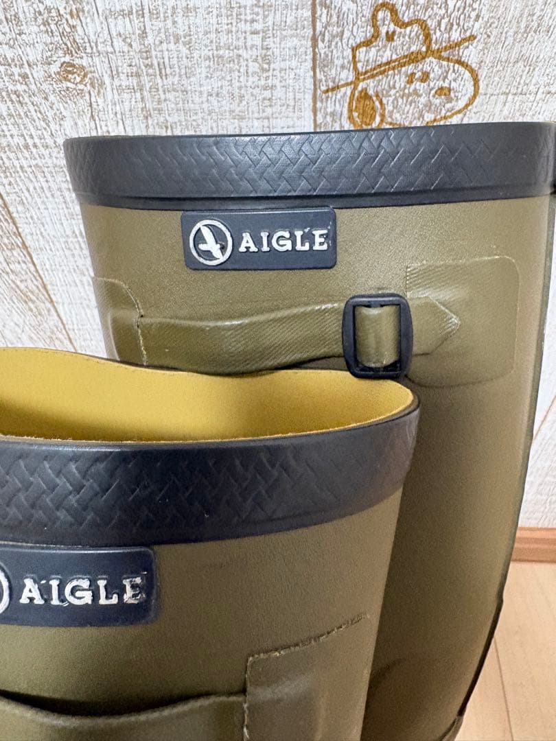 26.5〜27㎝★美品AIGLEレインブーツ42 エーグルラバーブーツ 長靴