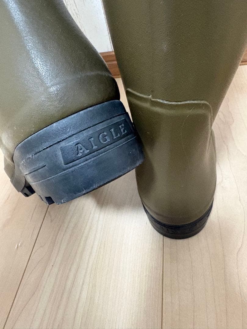 26.5〜27㎝★美品AIGLEレインブーツ42 エーグルラバーブーツ 長靴