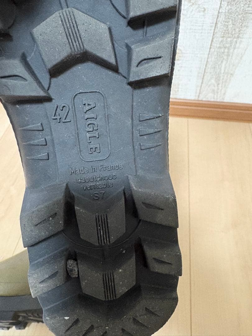 26.5〜27㎝★美品AIGLEレインブーツ42 エーグルラバーブーツ 長靴