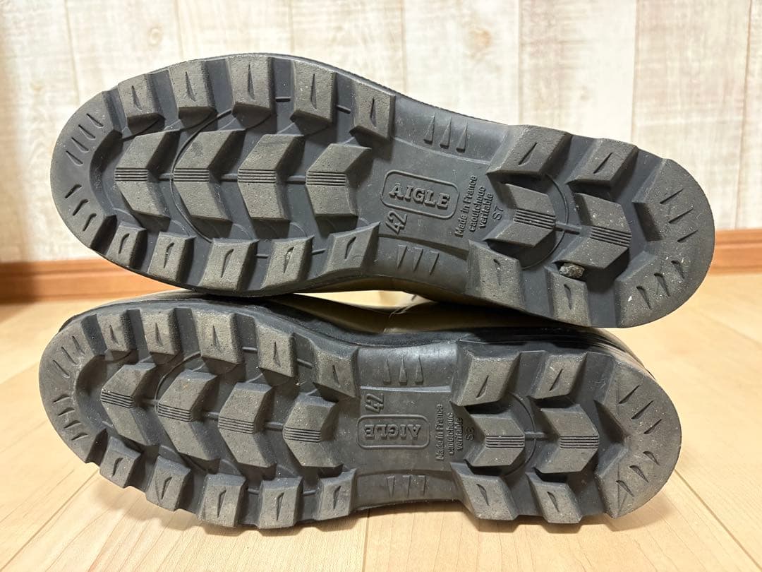 26.5〜27㎝★美品AIGLEレインブーツ42 エーグルラバーブーツ 長靴