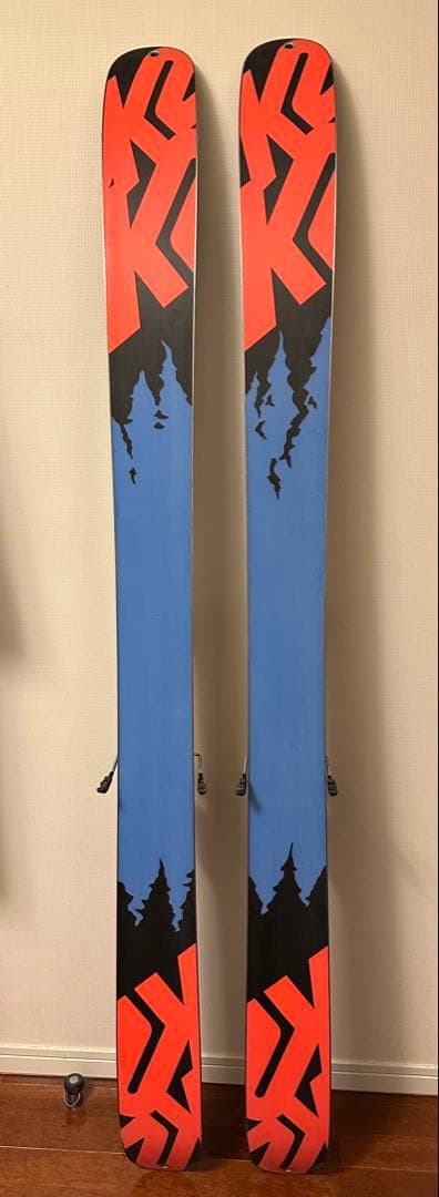 バックカントリー　スキー板　K2 120mm幅・ツアービンディング・シール付