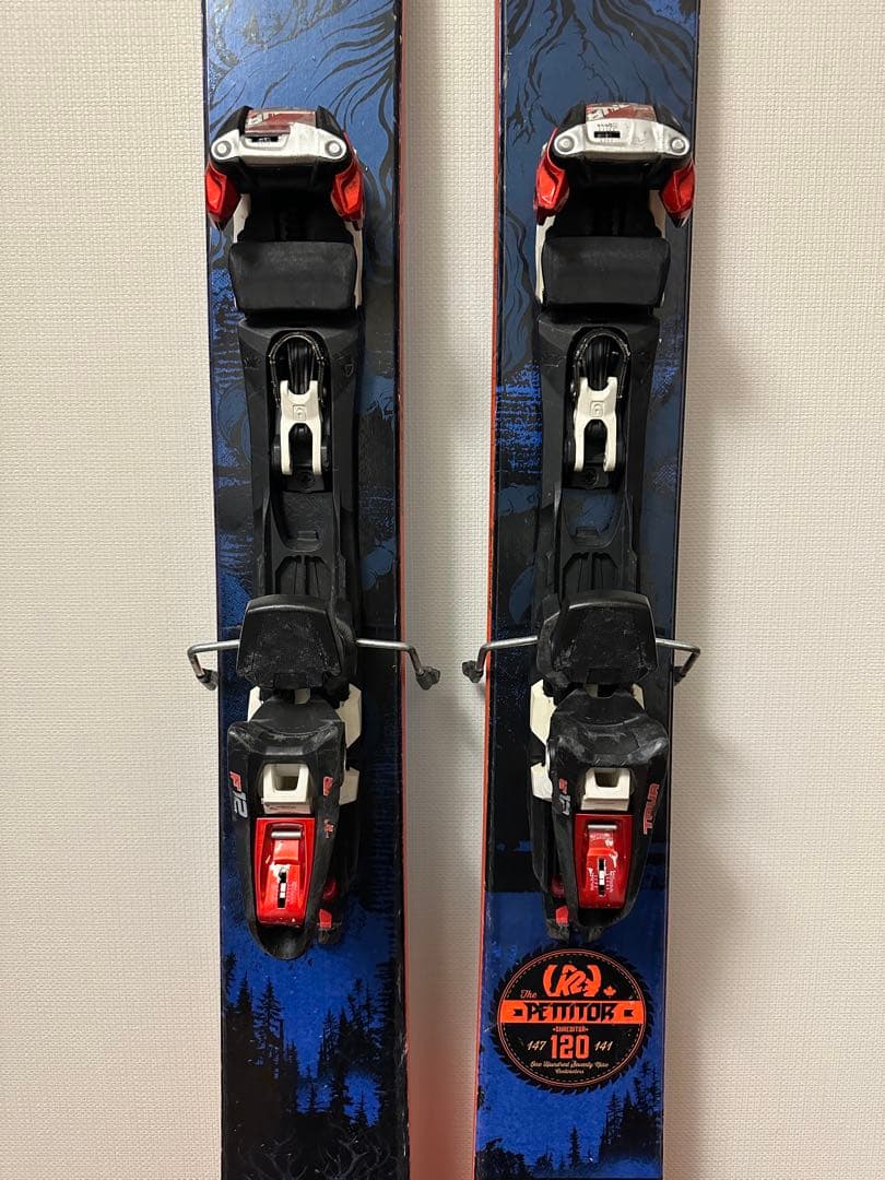 バックカントリー　スキー板　K2 120mm幅・ツアービンディング・シール付