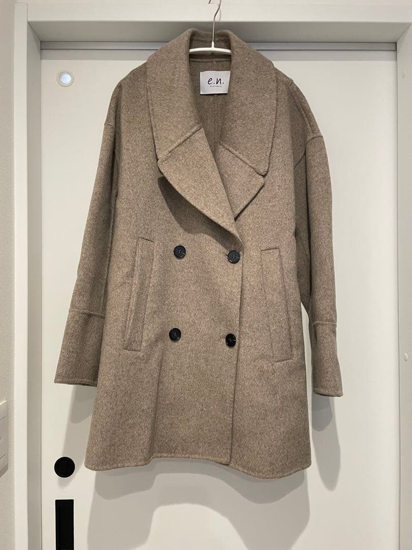 and Meエバーネイビー　ウールリバーPコート/ベージュS