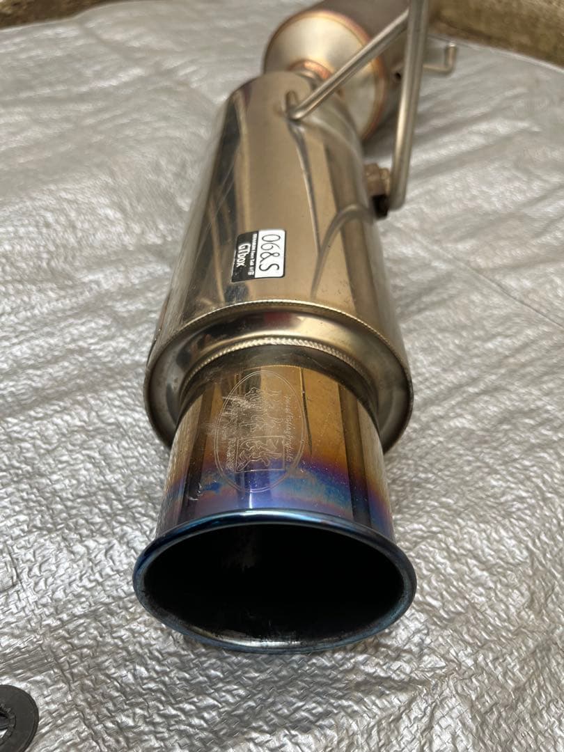 日産 K12マーチ　柿本改　GTbox チタンマフラー ブルーグラデーション