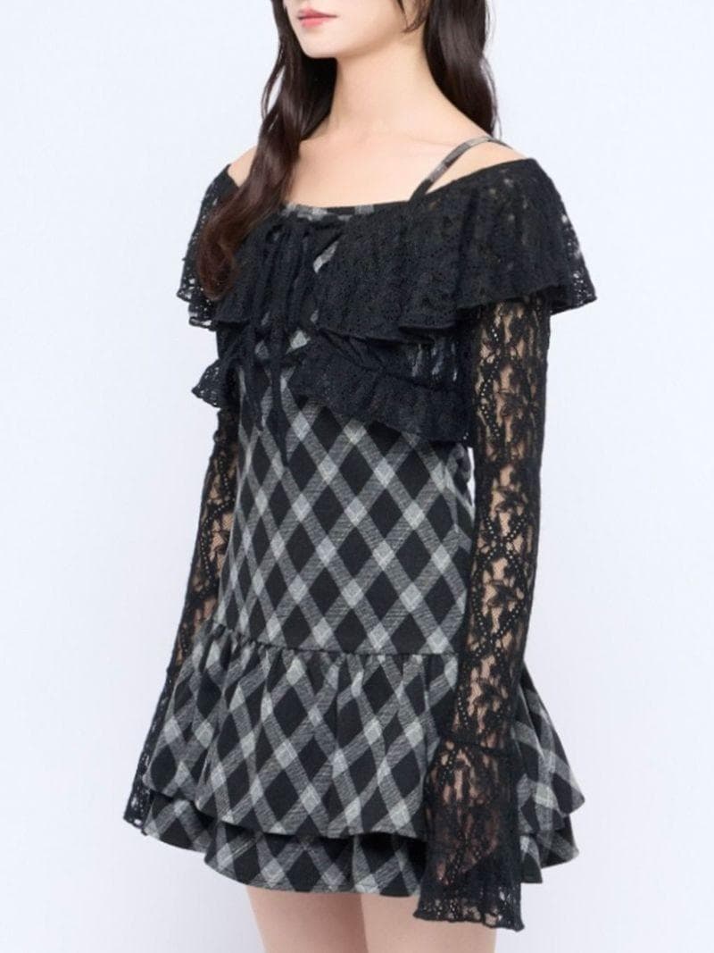 新品 BUBBLES バブルス レースアンサンブルワンピース