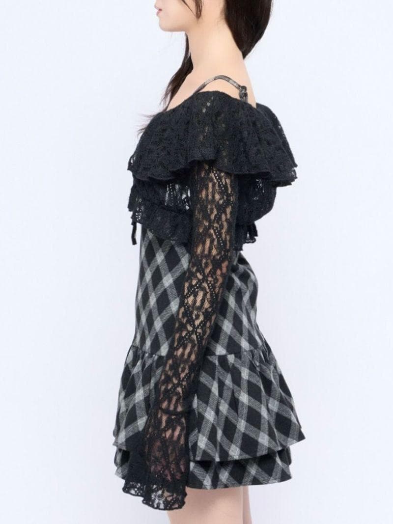 新品 BUBBLES バブルス レースアンサンブルワンピース