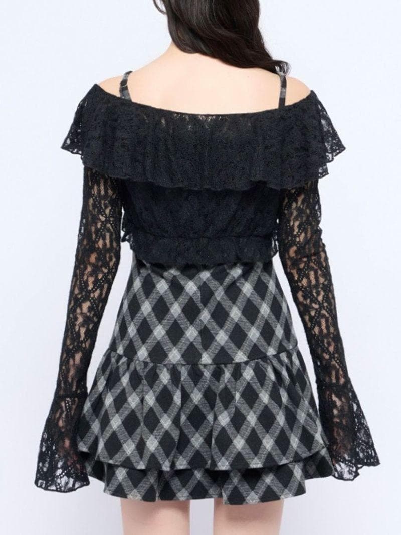 新品 BUBBLES バブルス レースアンサンブルワンピース