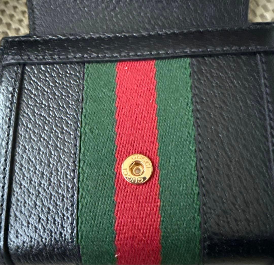 GUCCI GGロゴ 二つ折り財布 ブラック