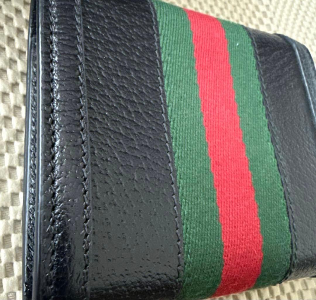 GUCCI GGロゴ 二つ折り財布 ブラック