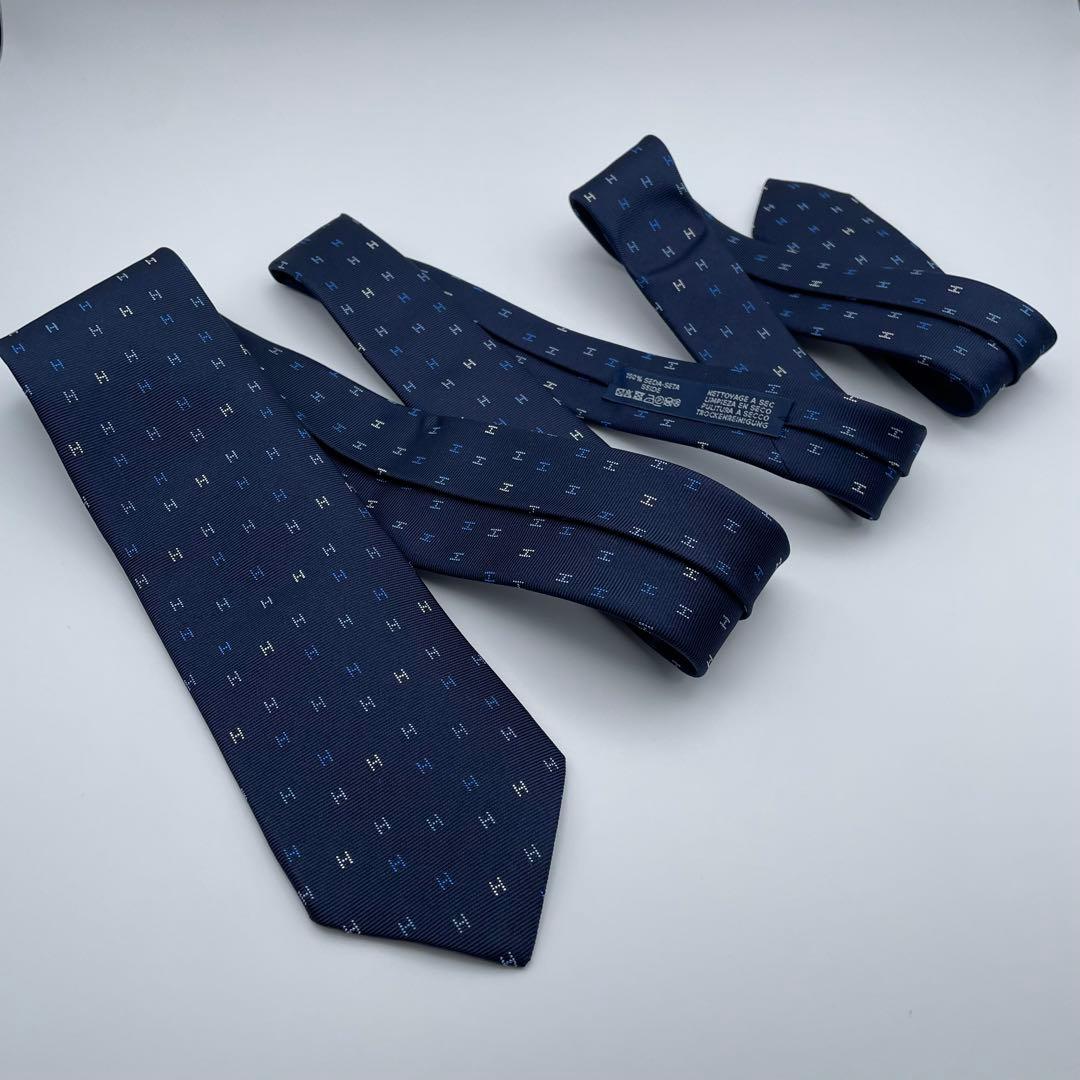 ✨未使用級箱付き✨HERMES ネクタイ 最新モデル H柄 高級シルク ファソネ