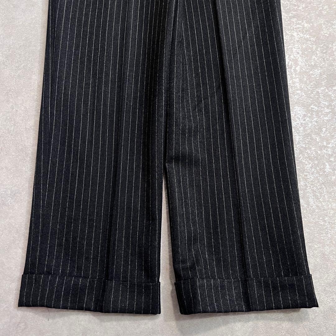 トゥモローランド カノニコウールフランネル ストライプスーツ チャコール 46