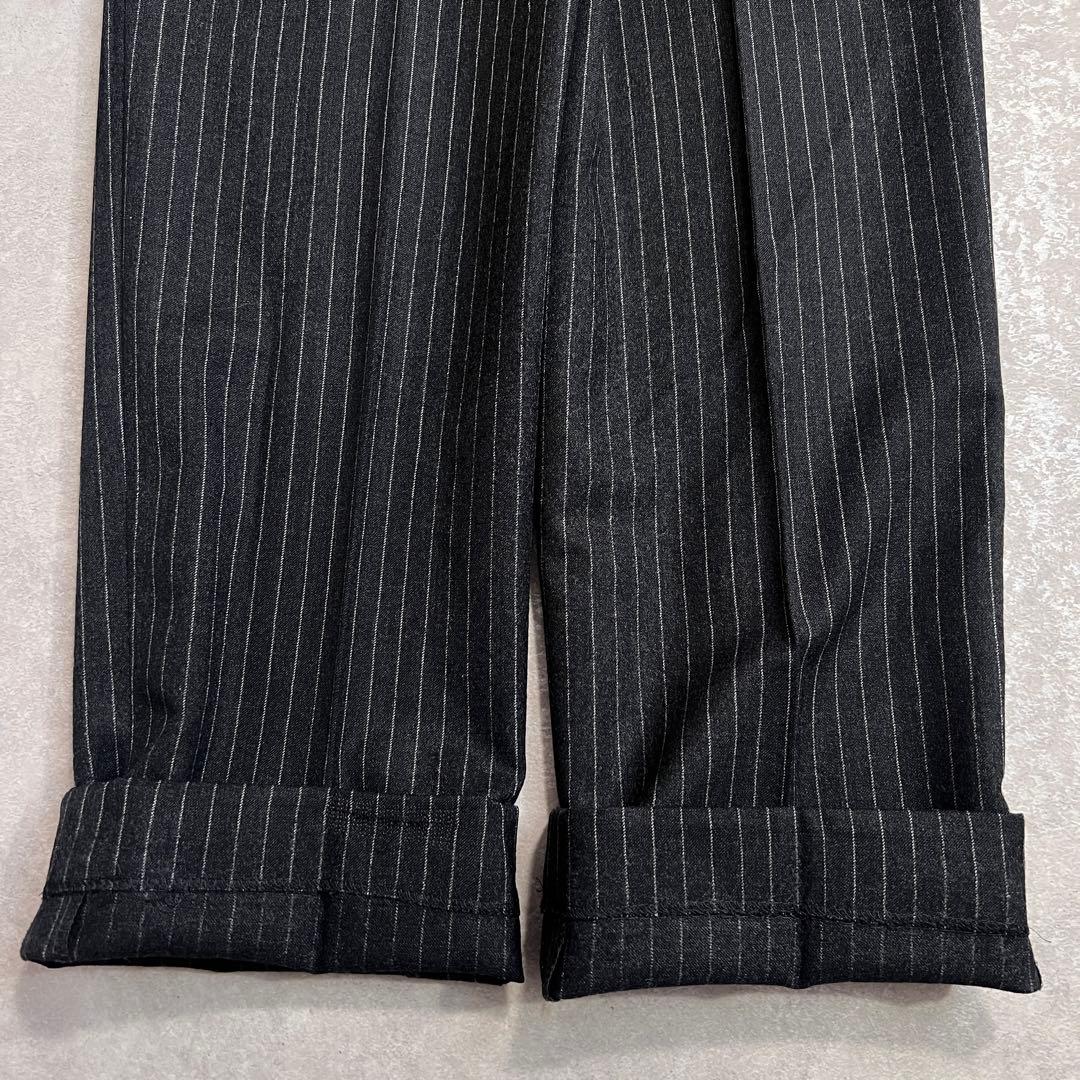 トゥモローランド カノニコウールフランネル ストライプスーツ チャコール 46
