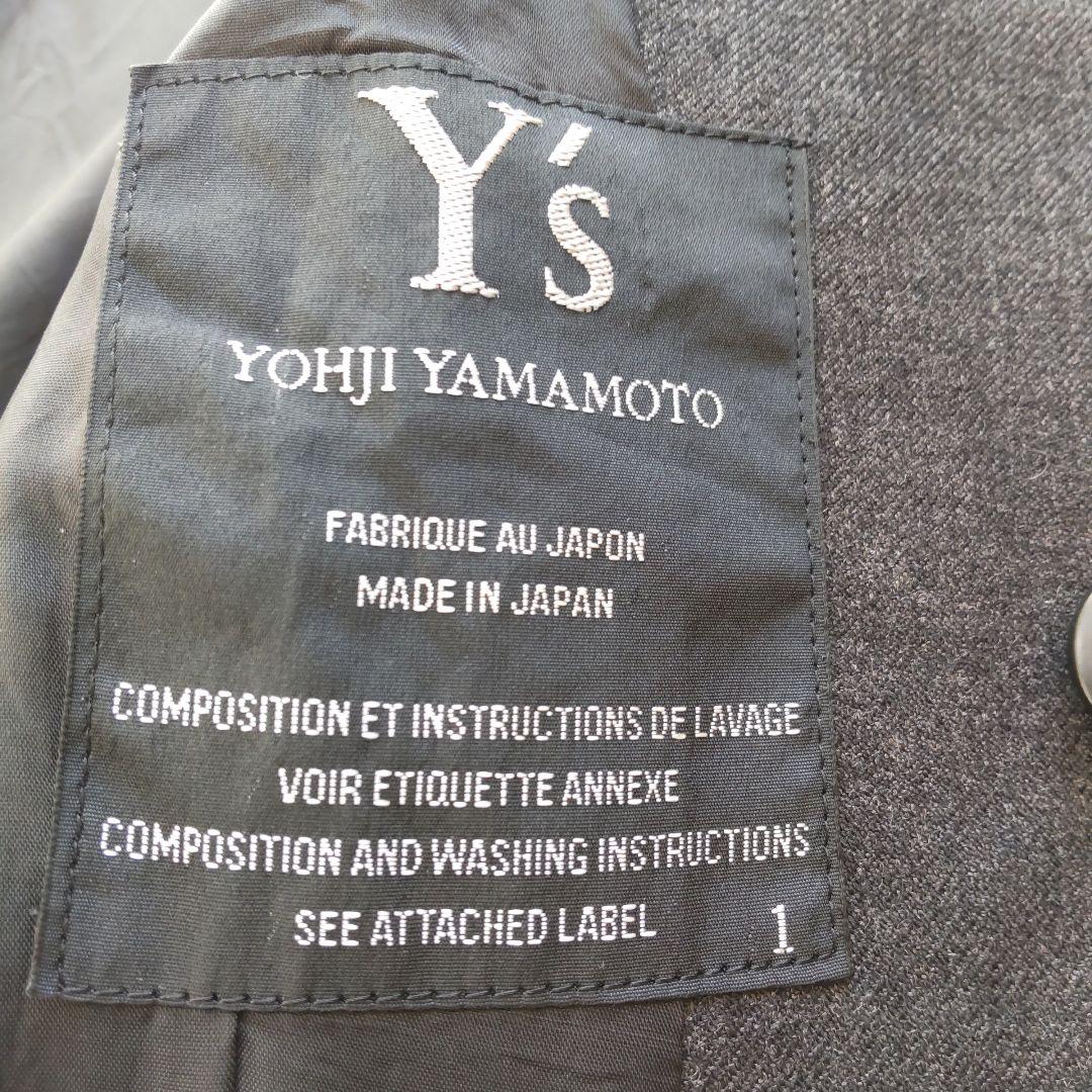 希少 Y's ワイズ 変形 テーラードジャケット グレー ウール １