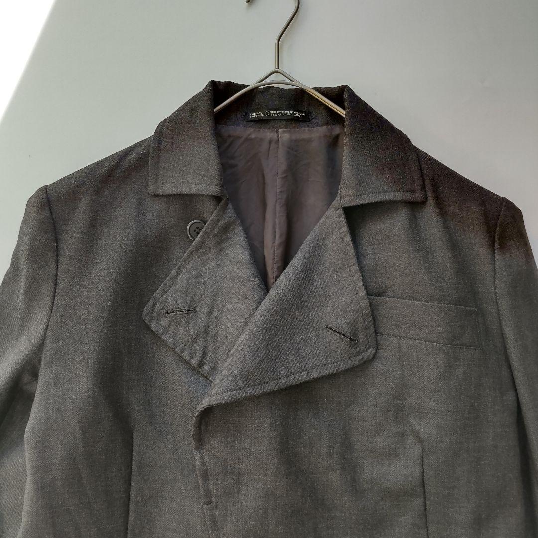 希少 Y's ワイズ 変形 テーラードジャケット グレー ウール １