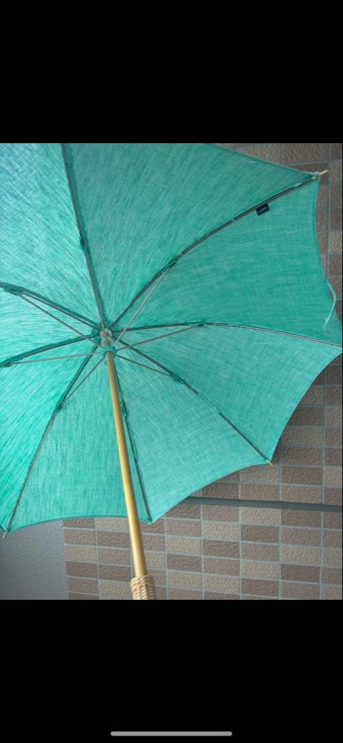 大森商店　日傘 ミントグリーン 40cm 麻製 新品未使用