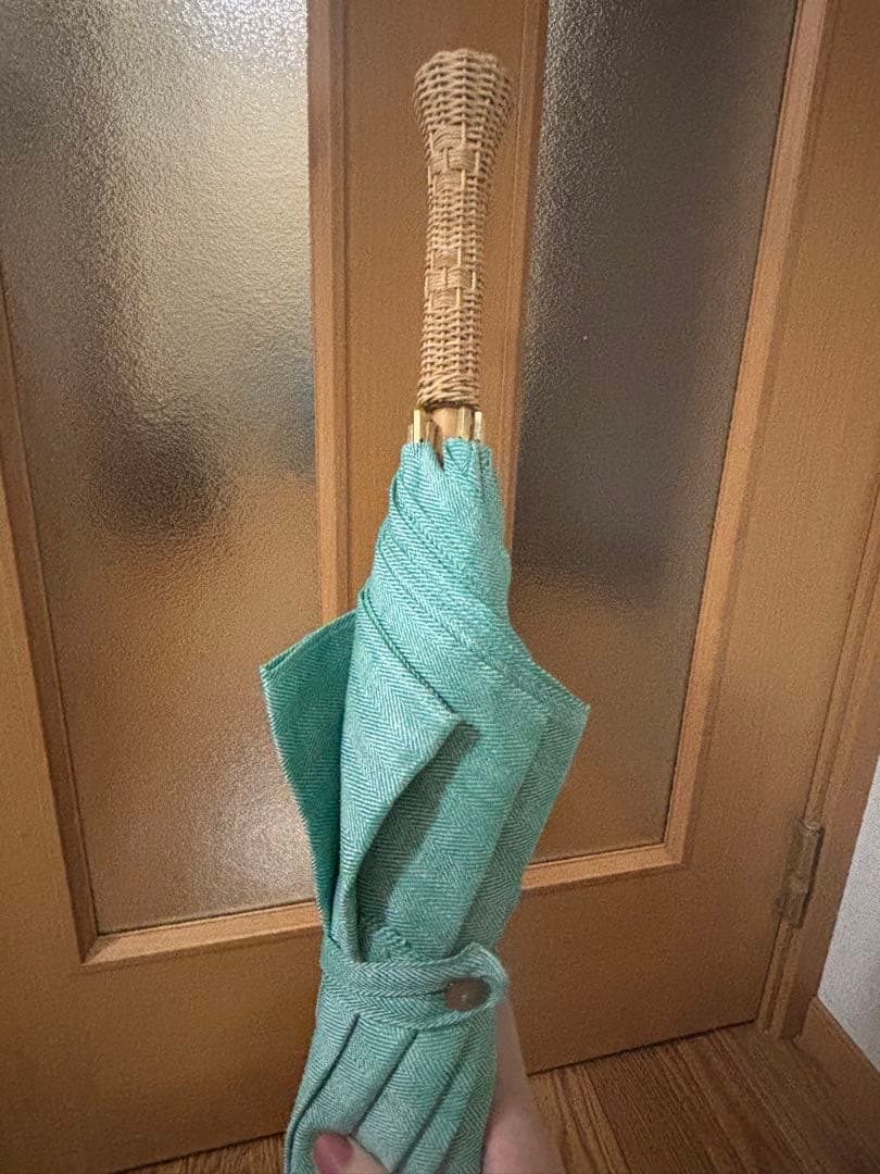 大森商店　日傘 ミントグリーン 40cm 麻製 新品未使用