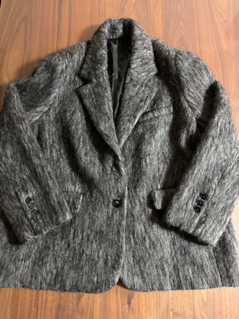 新品　BASEMENT onlineモヘアシャギージャケットコート　グレー