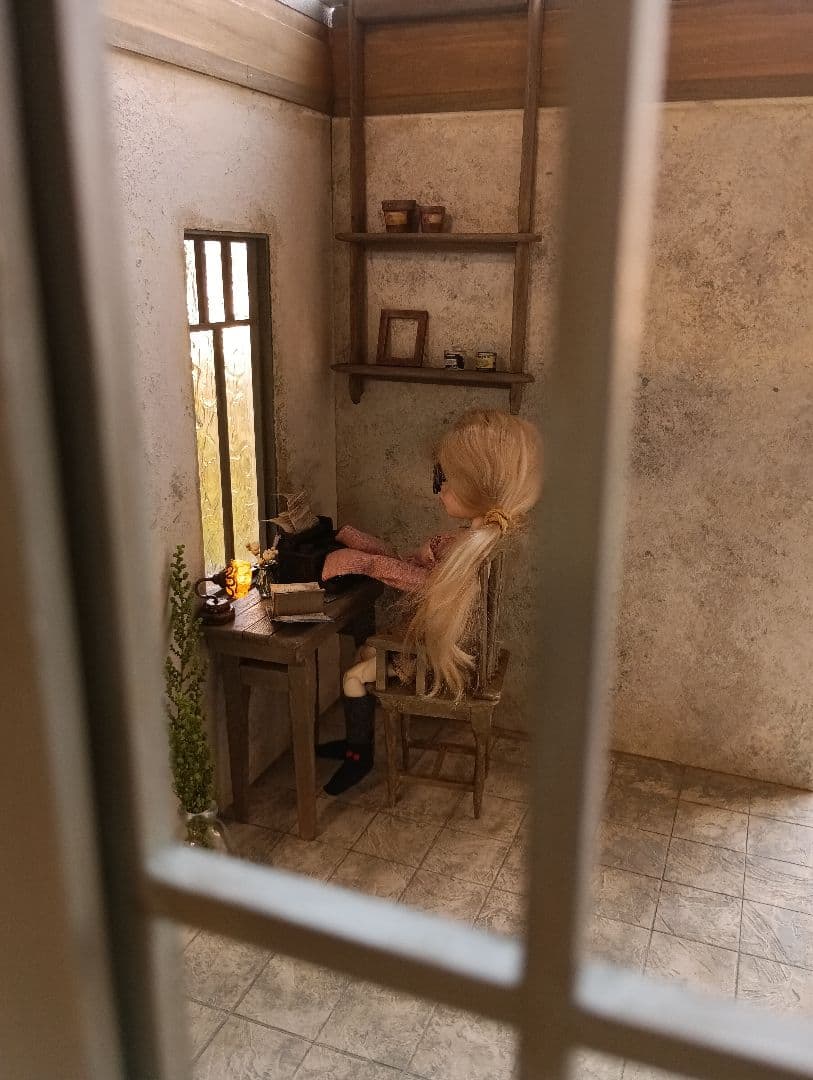 NO.101　木製 ドールハウス　背景ボード