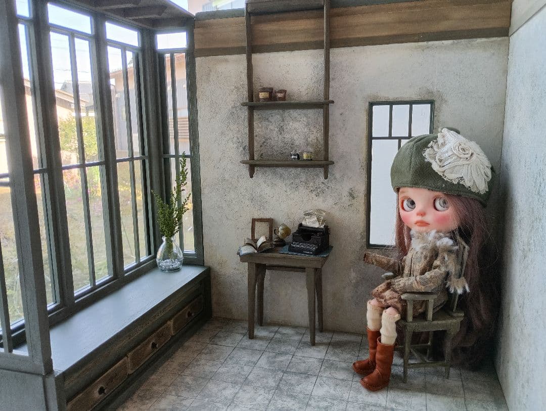 NO.101　木製 ドールハウス　背景ボード