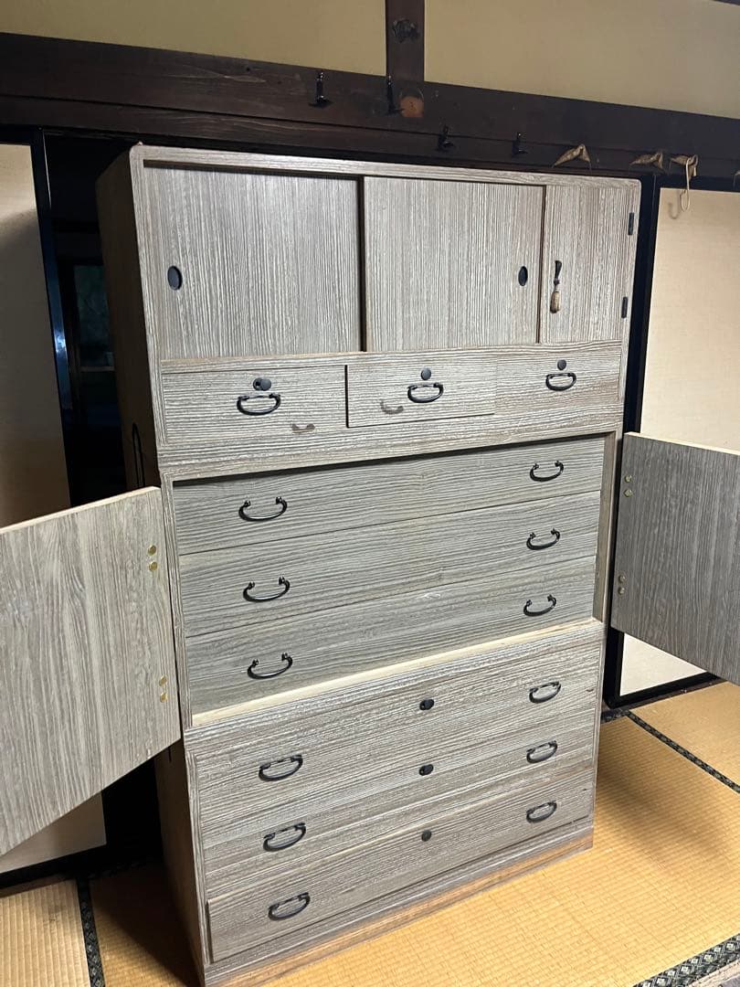 桐箪笥　シルバーグレー　和箪笥