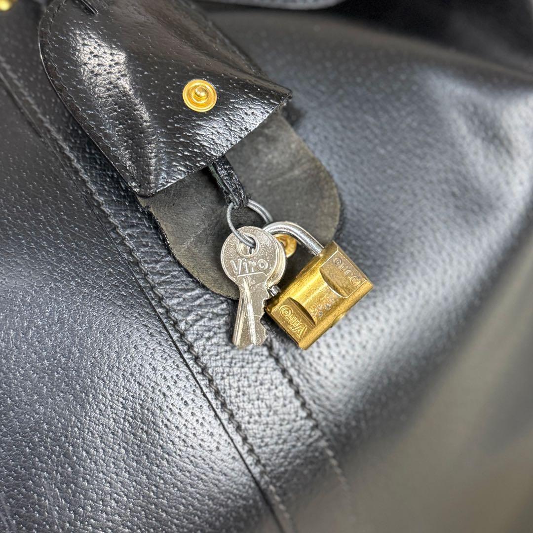 希少♡ヴィンテージ♡説明書付♡GUCCI グッチ ロゴ レザー ボストンバッグ