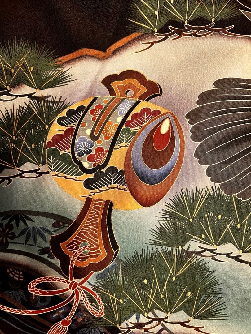 正絹　祝い着　産着　お宮参り　掛け着　袷　男の子　7ー23