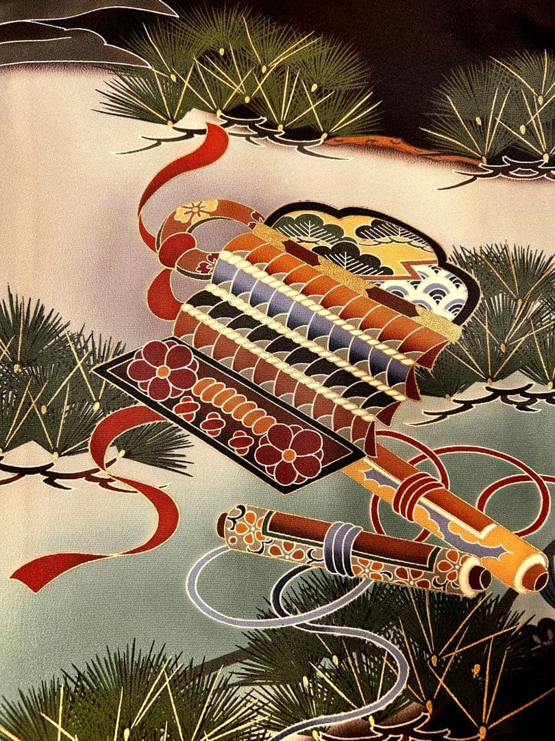 正絹　祝い着　産着　お宮参り　掛け着　袷　男の子　7ー23