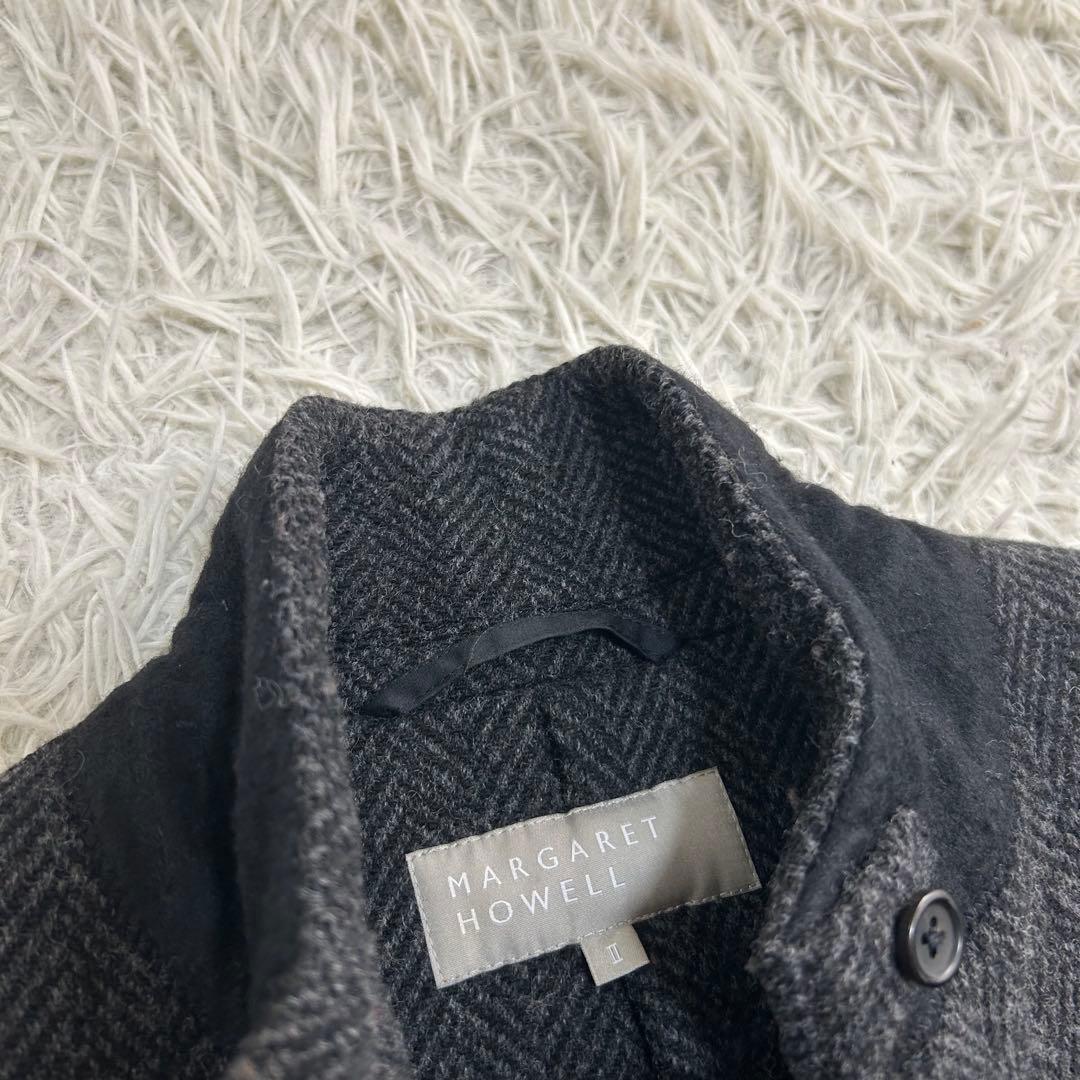16600✨マーガレットハウエル ヘリンボーン チェスターコート 比翼ボタン